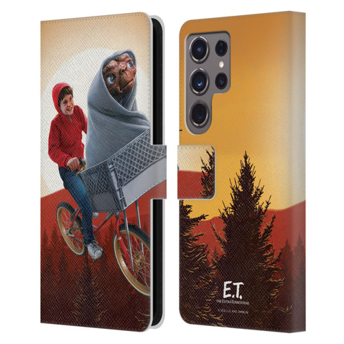 E.T. Graphics Elliot And E.T. Leather Book Wallet Case Cover For Samsung Galaxy S24 Ultra 5G
