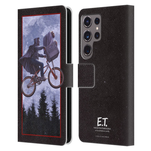 E.T. Graphics Night Bike Rides Leather Book Wallet Case Cover For Samsung Galaxy S24 Ultra 5G
