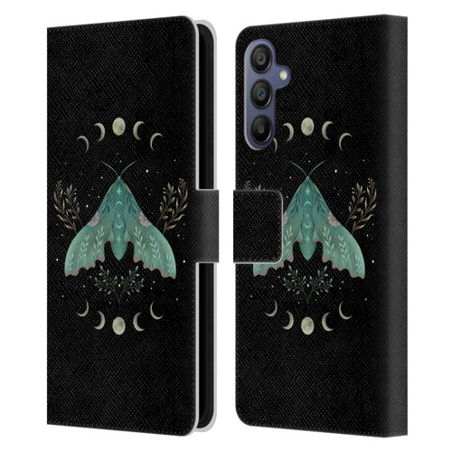 Episodic Drawing Illustration Animals Luna And Moth Leather Book Wallet Case Cover For Samsung Galaxy A15