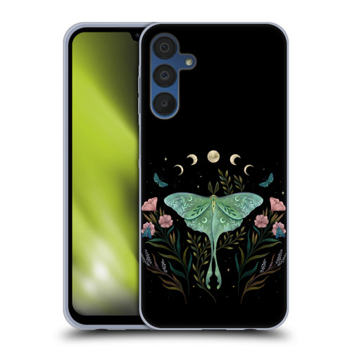 Episodic Drawing Illustration Animals Moth and Flowers Soft Gel Case for Samsung Galaxy A15
