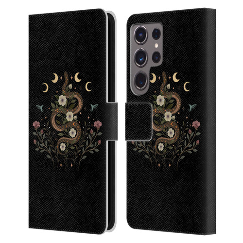 Episodic Drawing Illustration Animals Serpent Spell Leather Book Wallet Case Cover For Samsung Galaxy S24 Ultra 5G