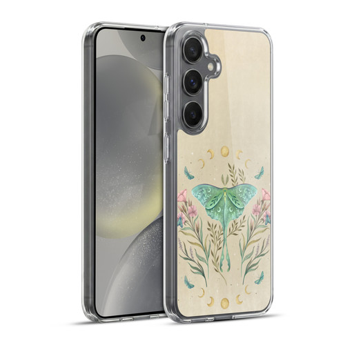 Episodic Drawing Illustration Animals Moth, Butterflies, & Flowers Soft Gel Case for Samsung Galaxy S24+ 5G & MagSafe