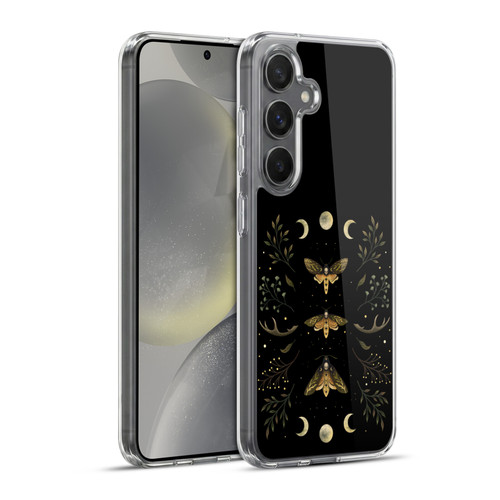 Episodic Drawing Illustration Animals Death Head Moth Night Soft Gel Case for Samsung Galaxy S24+ 5G & MagSafe