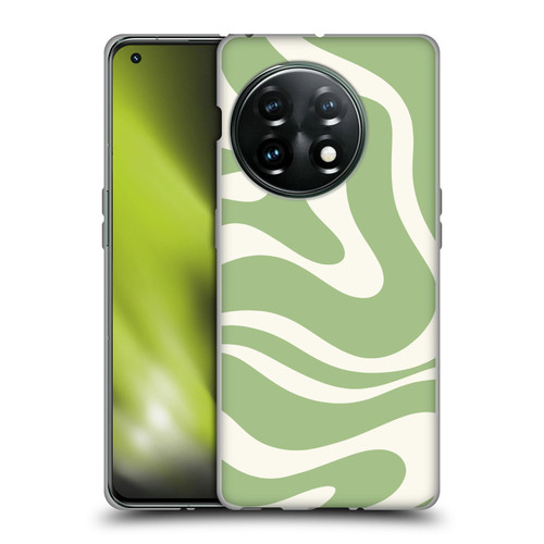 Kierkegaard Design Studio Art Modern Liquid Swirl in Sage Soft Gel Case for OnePlus 11 5G