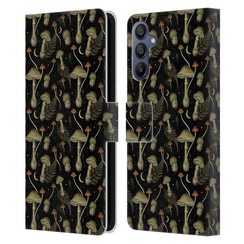 Episodic Drawing Pattern Death Cap Leather Book Wallet Case Cover For Samsung Galaxy A15