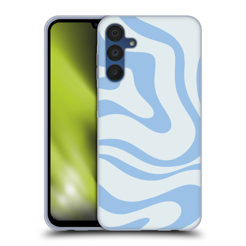 Kierkegaard Design Studio Art Blue Abstract Swirl Pattern Soft Gel Case for Samsung Galaxy A15