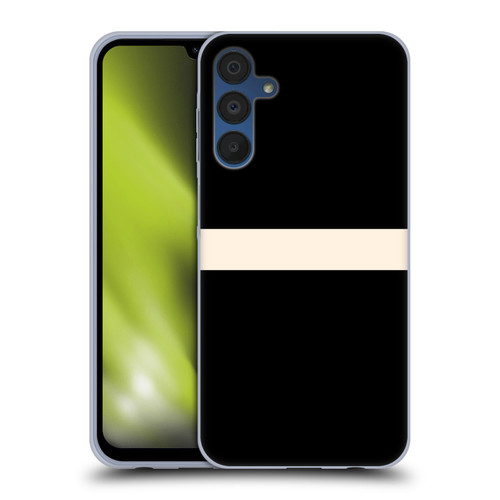 Kierkegaard Design Studio Art Stripe Minimalist Black Cream Soft Gel Case for Samsung Galaxy A15