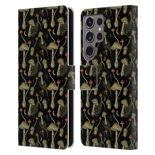 Episodic Drawing Pattern Death Cap Leather Book Wallet Case Cover For Samsung Galaxy S24 Ultra 5G