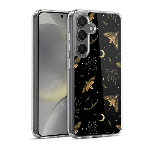 Episodic Drawing Pattern Death Head Moth Soft Gel Case for Samsung Galaxy S24 5G & MagSafe