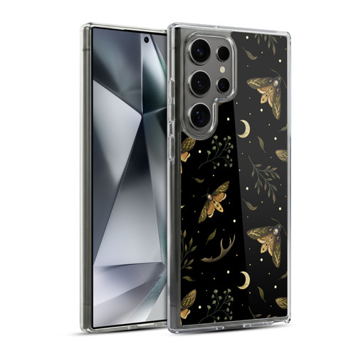 Episodic Drawing Pattern Death Head Moth Soft Gel Case for Samsung Galaxy S24 Ultra 5G & MagSafe