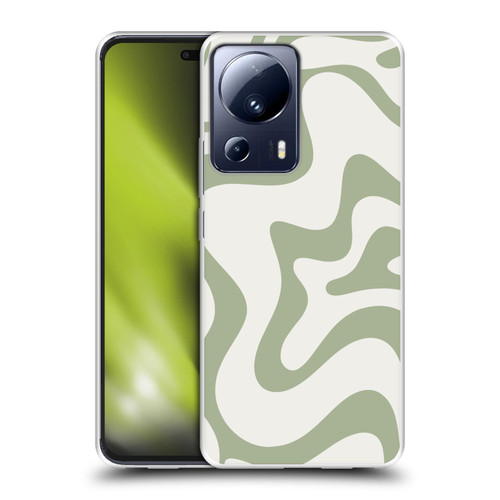 Kierkegaard Design Studio Art Retro Liquid Swirl Sage Green Soft Gel Case for Xiaomi 13 Lite 5G