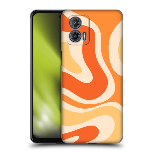 Kierkegaard Design Studio Retro Abstract Patterns Modern Orange Tangerine Swirl Soft Gel Case for Motorola Moto G73 5G