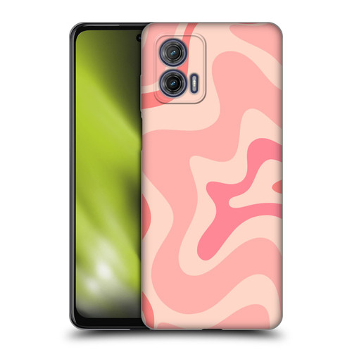 Kierkegaard Design Studio Retro Abstract Patterns Soft Pink Liquid Swirl Soft Gel Case for Motorola Moto G73 5G