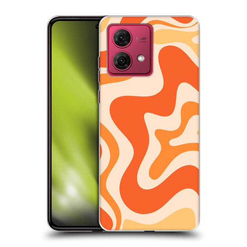 Kierkegaard Design Studio Retro Abstract Patterns Tangerine Orange Tone Soft Gel Case for Motorola Moto G84 5G