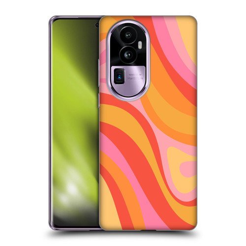 Kierkegaard Design Studio Retro Abstract Patterns Pink Orange Yellow Swirl Soft Gel Case for OPPO Reno10 Pro+