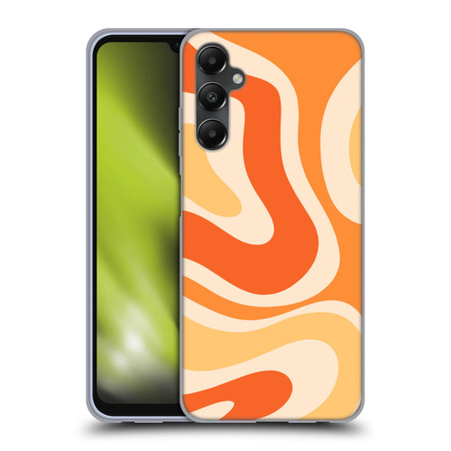 Kierkegaard Design Studio Retro Abstract Patterns Modern Orange Tangerine Swirl Soft Gel Case for Samsung Galaxy A05s