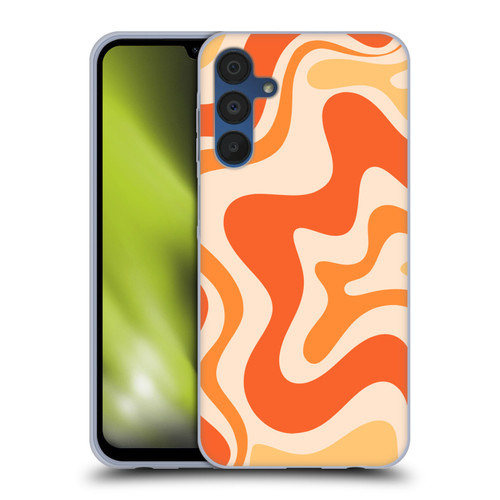 Kierkegaard Design Studio Retro Abstract Patterns Tangerine Orange Tone Soft Gel Case for Samsung Galaxy A15