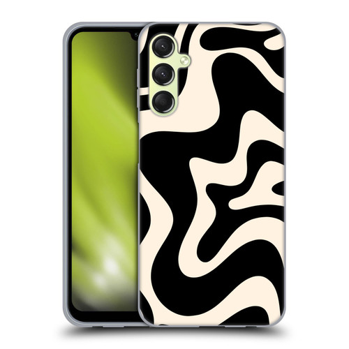 Kierkegaard Design Studio Retro Abstract Patterns Black Almond Cream Swirl Soft Gel Case for Samsung Galaxy A24 4G / Galaxy M34 5G