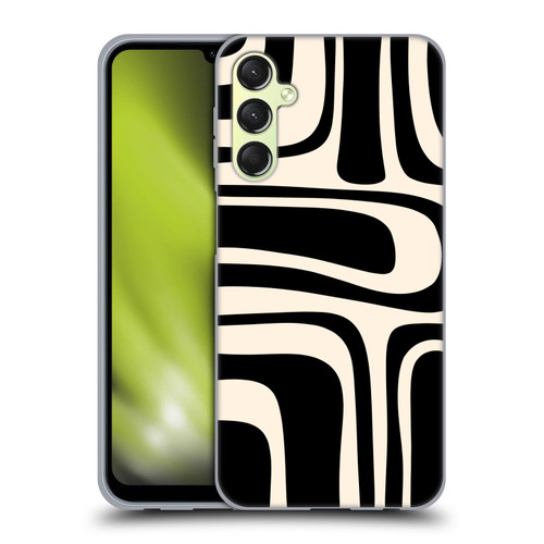 Kierkegaard Design Studio Retro Abstract Patterns Palm Springs Black Cream Soft Gel Case for Samsung Galaxy A24 4G / Galaxy M34 5G