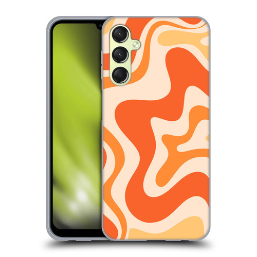 Kierkegaard Design Studio Retro Abstract Patterns Tangerine Orange Tone Soft Gel Case for Samsung Galaxy A24 4G / Galaxy M34 5G