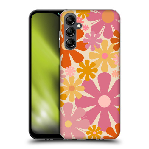 Kierkegaard Design Studio Retro Abstract Patterns Pink Orange Thulian Flowers Soft Gel Case for Samsung Galaxy M14 5G
