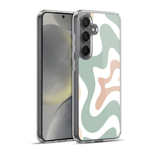 Kierkegaard Design Studio Retro Abstract Patterns Celadon Sage Swirl Soft Gel Case for Samsung Galaxy S24+ 5G & MagSafe
