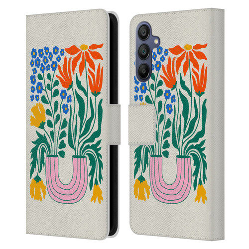 Ayeyokp Plants And Flowers Withering Flower Market Leather Book Wallet Case Cover For Samsung Galaxy A15