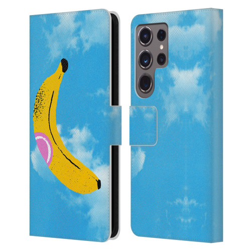 Ayeyokp Pop Banana Pop Art Sky Leather Book Wallet Case Cover For Samsung Galaxy S24 Ultra 5G
