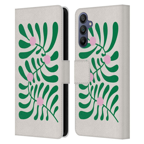 Ayeyokp Plant Pattern Summer Bloom White Leather Book Wallet Case Cover For Samsung Galaxy A15