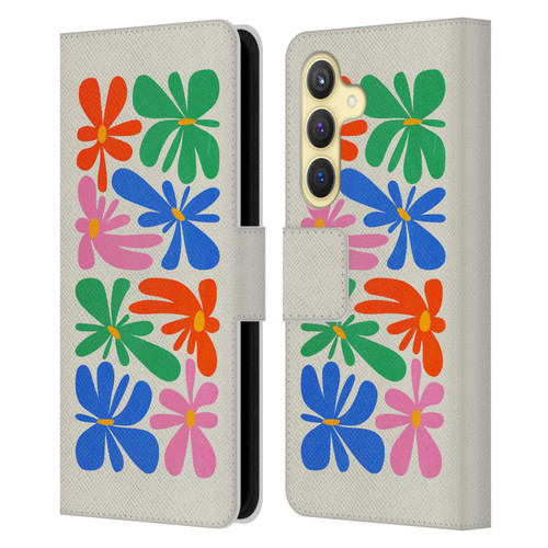 Ayeyokp Plant Pattern Flower Shapes Flowers Bloom Leather Book Wallet Case Cover For Samsung Galaxy S24 5G