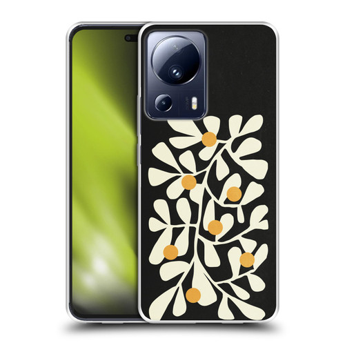 Ayeyokp Plant Pattern Summer Bloom Black Soft Gel Case for Xiaomi 13 Lite 5G