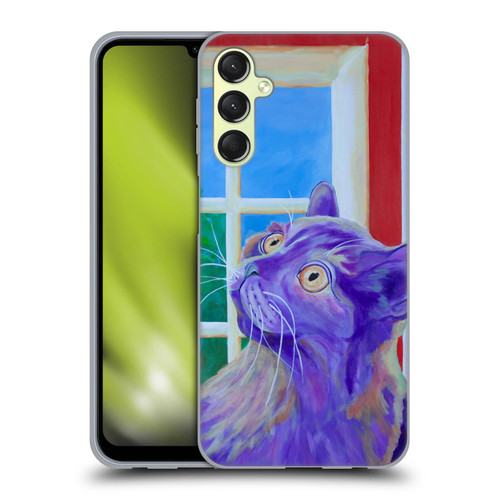 Jody Wright Dog And Cat Collection Just Outside The Window Soft Gel Case for Samsung Galaxy A24 4G / Galaxy M34 5G