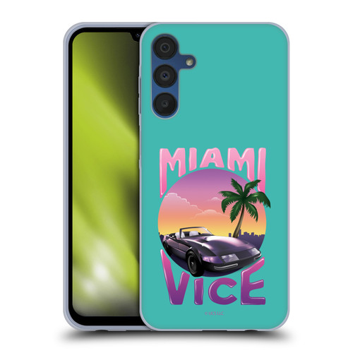 Miami Vice Art Sunset Car Soft Gel Case for Samsung Galaxy A15