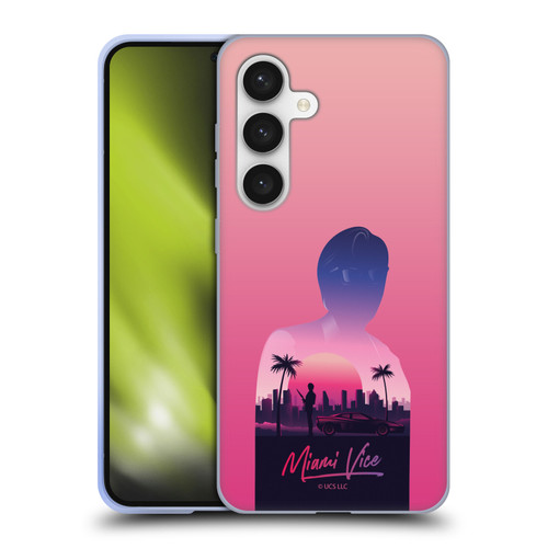 Miami Vice Art Sunset Soft Gel Case for Samsung Galaxy S24 5G
