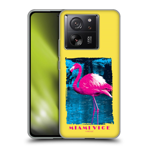 Miami Vice Art Pink Flamingo Soft Gel Case for Xiaomi 13T 5G / 13T Pro 5G