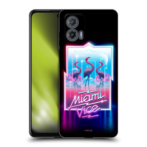 Miami Vice Graphics Flamingos Soft Gel Case for Motorola Moto G73 5G