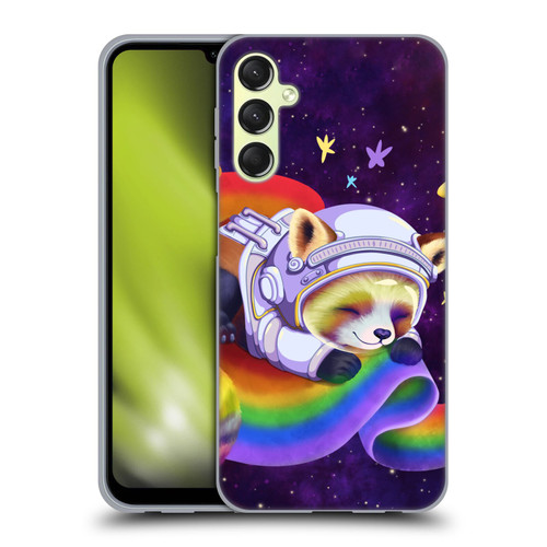 Carla Morrow Rainbow Animals Red Panda Sleeping Soft Gel Case for Samsung Galaxy A24 4G / Galaxy M34 5G
