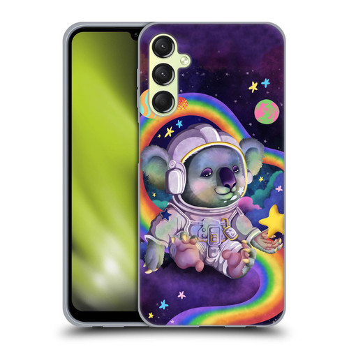 Carla Morrow Rainbow Animals Koala In Space Soft Gel Case for Samsung Galaxy A24 4G / Galaxy M34 5G