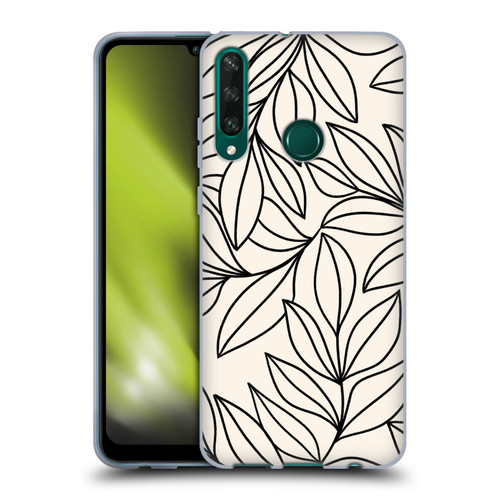 Gabriela Thomeu Floral Black And White Leaves Soft Gel Case for Huawei Y6p