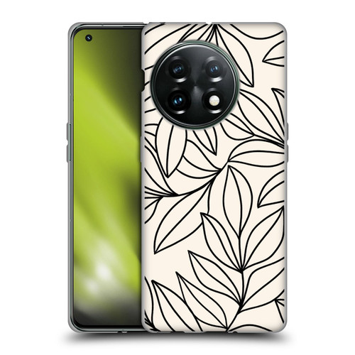 Gabriela Thomeu Floral Black And White Leaves Soft Gel Case for OnePlus 11 5G