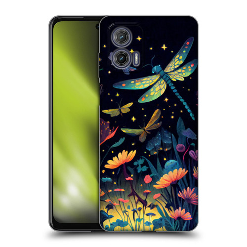 JK Stewart Art Dragonflies In Night Garden Soft Gel Case for Motorola Moto G73 5G