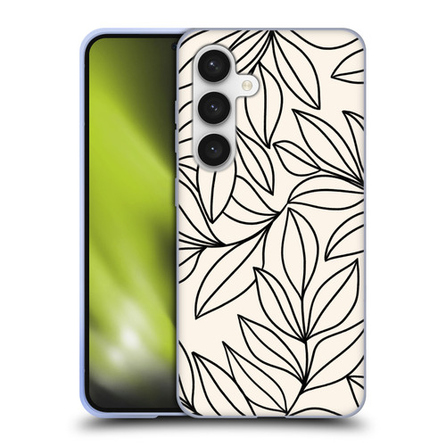 Gabriela Thomeu Floral Black And White Leaves Soft Gel Case for Samsung Galaxy S24 5G