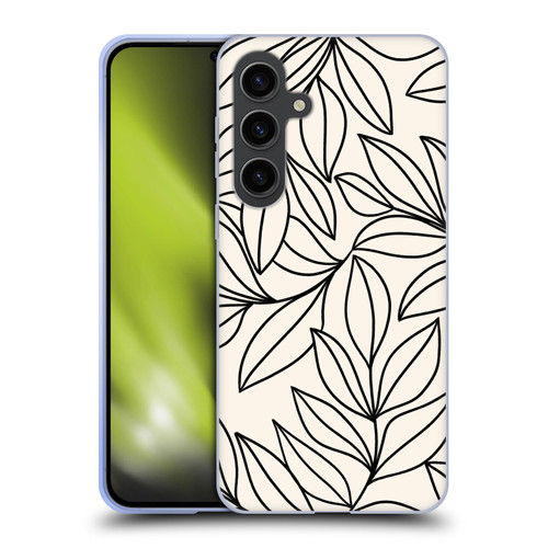 Gabriela Thomeu Floral Black And White Leaves Soft Gel Case for Samsung Galaxy S24+ 5G