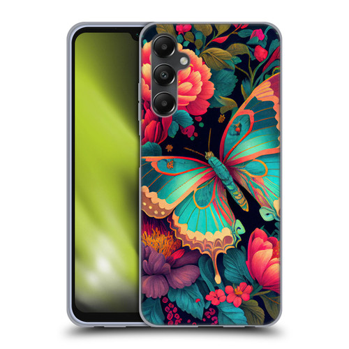 JK Stewart Art Butterfly And Flowers Soft Gel Case for Samsung Galaxy A05s