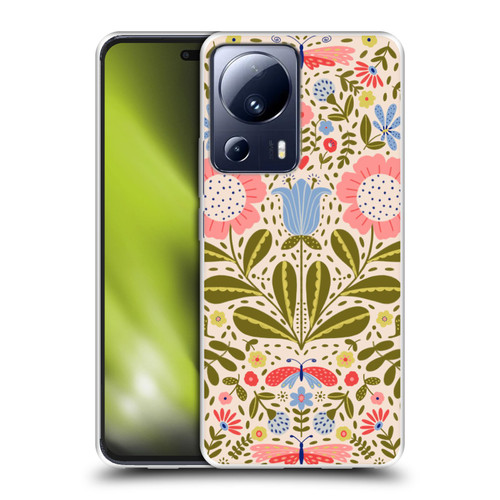 Gabriela Thomeu Floral Blooms & Butterflies Soft Gel Case for Xiaomi 13 Lite 5G