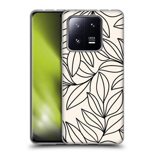 Gabriela Thomeu Floral Black And White Leaves Soft Gel Case for Xiaomi 13 Pro 5G