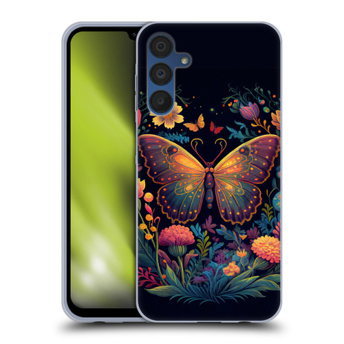 JK Stewart Art Butterfly In Night Garden Soft Gel Case for Samsung Galaxy A15