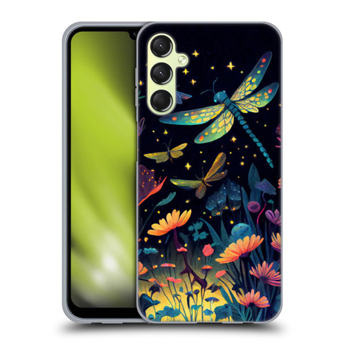 JK Stewart Art Dragonflies In Night Garden Soft Gel Case for Samsung Galaxy A24 4G / M34 5G
