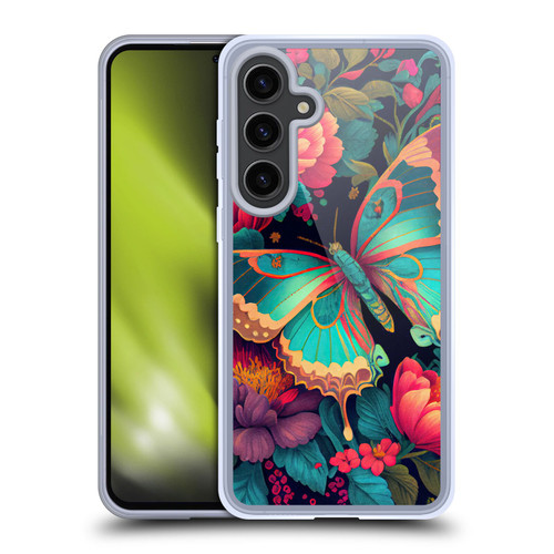 JK Stewart Art Butterfly And Flowers Soft Gel Case for Samsung Galaxy S24+ 5G