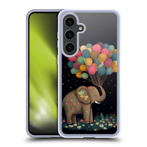 JK Stewart Art Elephant Holding Balloon Soft Gel Case for Samsung Galaxy S24+ 5G